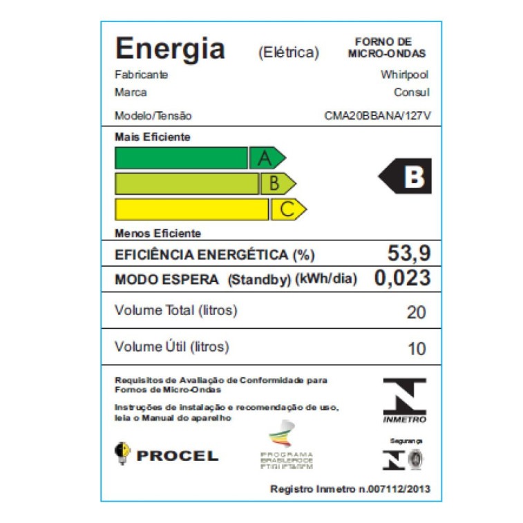 Micro-ondas Consul Branco 20L 127V CMA20BB | Refrigeração Zanette