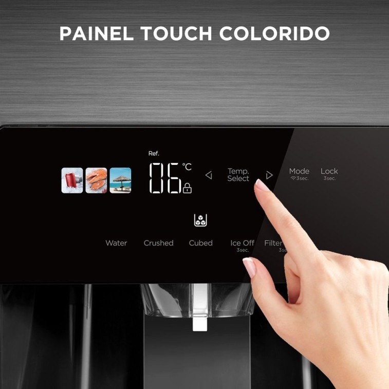 Refrigerador Side By Side Frost Free Inverter 570L com Dispenser