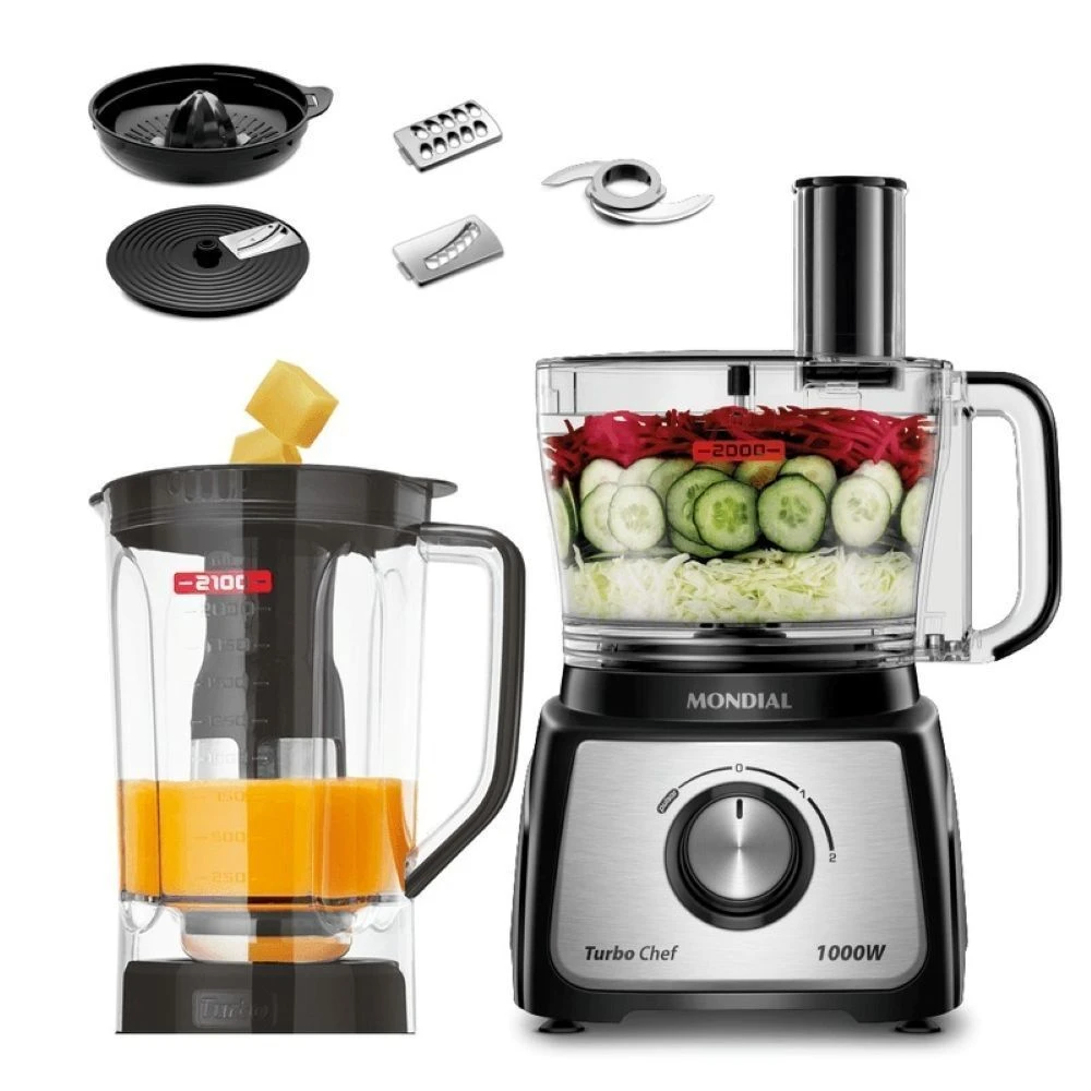 Multiprocessador Mondial MPN-01-BE Turbo Chef 7 em 1 2 Velocidades