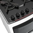 Fogão de Piso Dako Supreme Glass 4 Bocas Mesa de Vidro Branco Bivolt 300000568