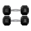 Par Halteres 8kg + 8kg Dumbbell Sextavado Emborrachado Pegada Cromada Gallant (GDB08F3B-PT)